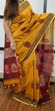 Yellow Red K.K Handloom Pure Cotton Silk Sarees