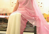 Pink Beige Khadi Sarees