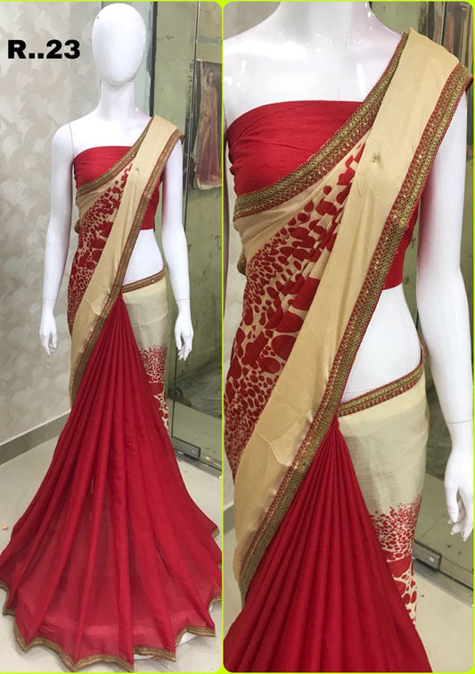 Red Georgette Sarees - Dailybuyys