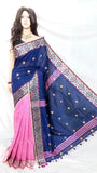 Pink Blue Pure Cotton Silk Sarees