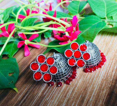 Silver 3 colour Hand Made Earrings Get Extra 10% Discount on All Prepaid Transaction