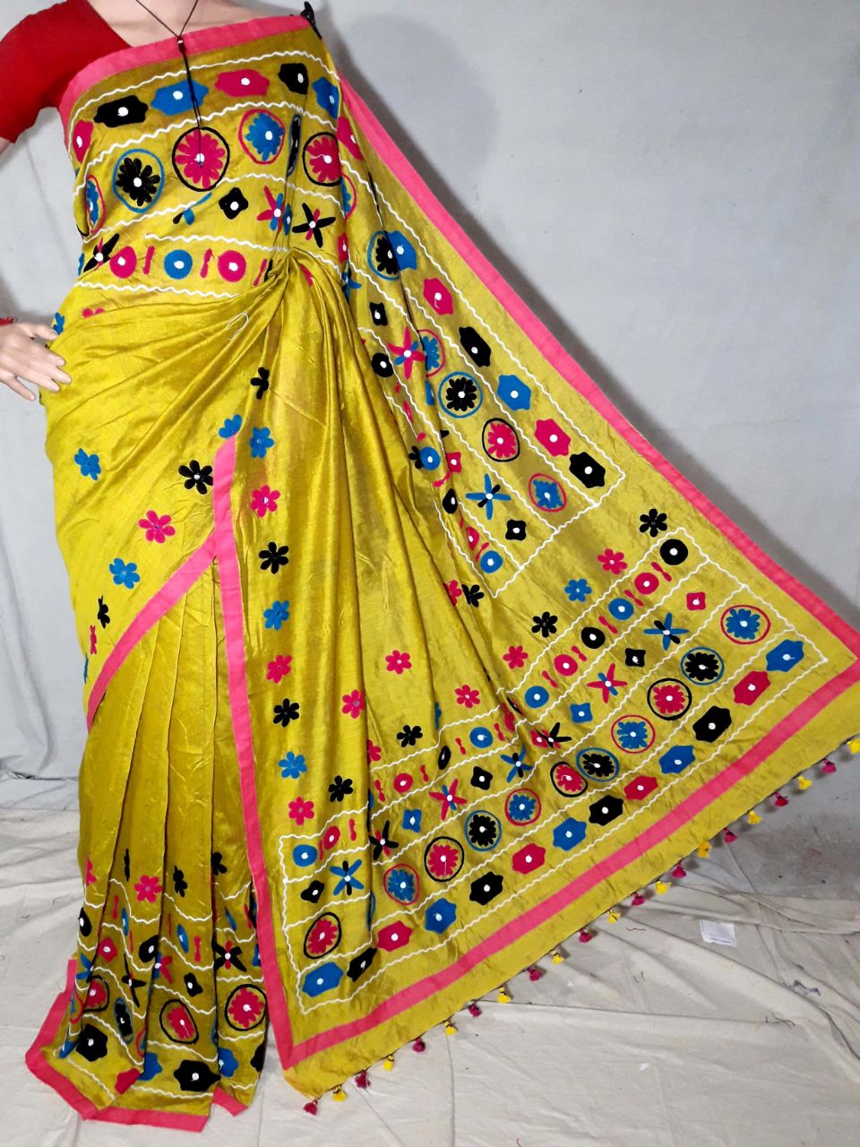Yellow Pure Cotton Silk Sarees - Dailybuyys