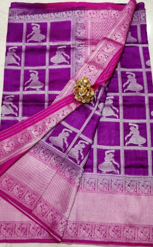 Purple Dupion Silk Sarees - Dailybuyys