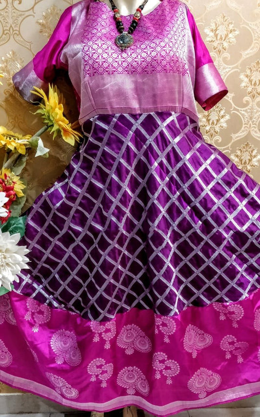 Purple Dupion Silk Sarees - Dailybuyys