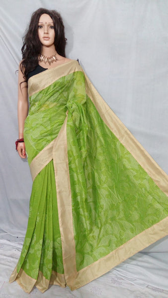 Green Chanderi Silk Sarees