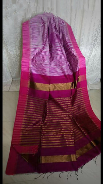 Purple Bengal Handloom Silk Sarees