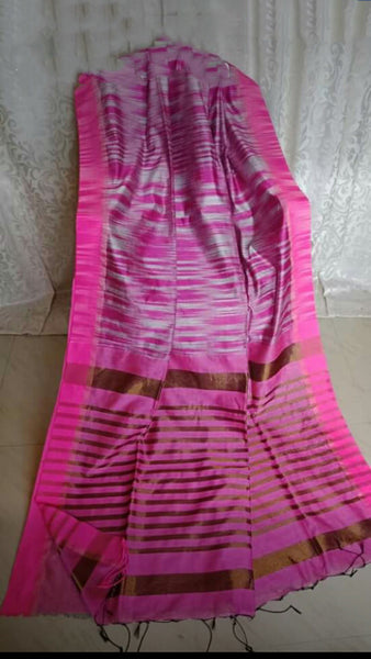 Pink Bengal Handloom Silk Sarees