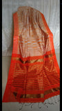 Orange Bengal Handloom Silk Sarees