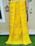 Yellow Pure Cotton Handloom Sarees