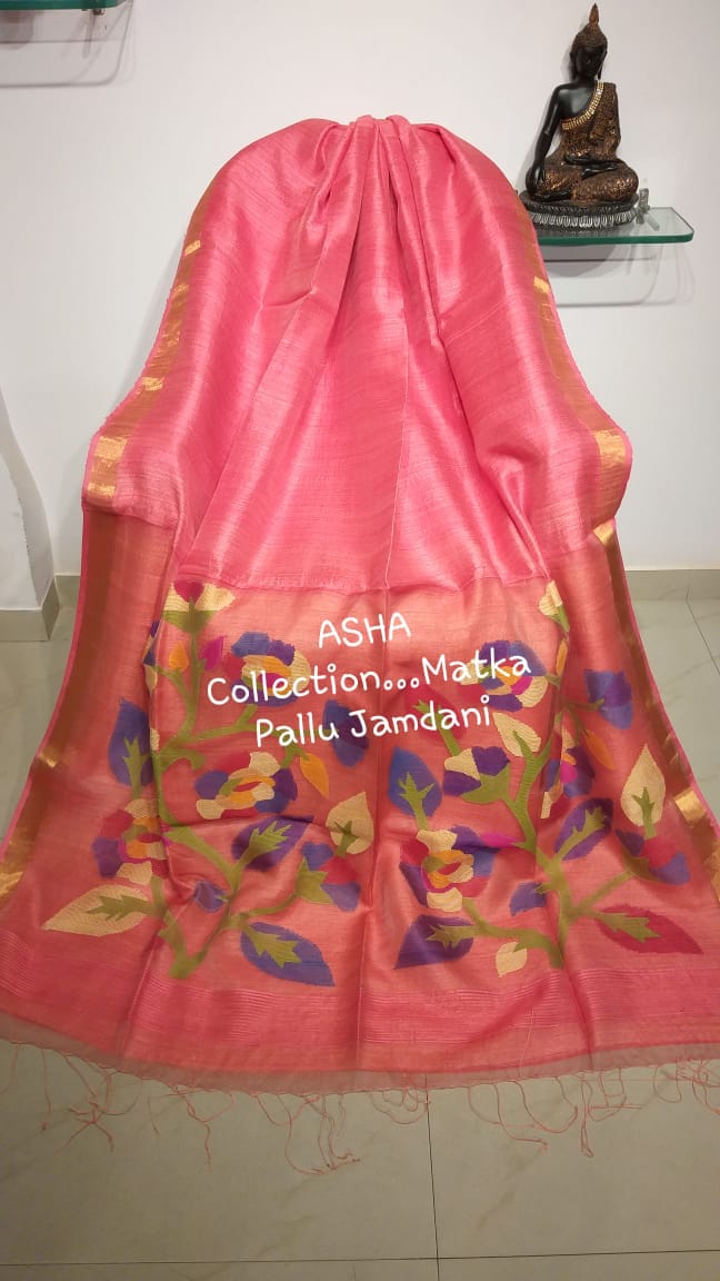 Pink Matka Silk Sarees - Dailybuyys