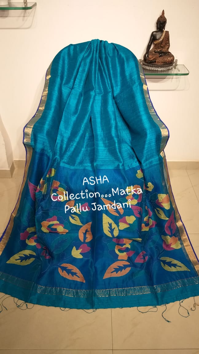 Blue Matka Silk Sarees - Dailybuyys