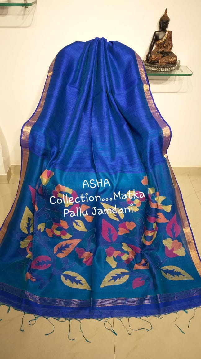 Blue Matka Silk Sarees - Dailybuyys