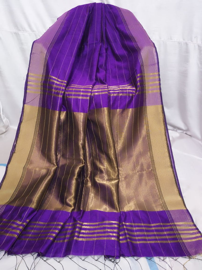 Violet Pure Cotton Handloom Sarees Get Extra 10% Discount on All Prepaid Transaction