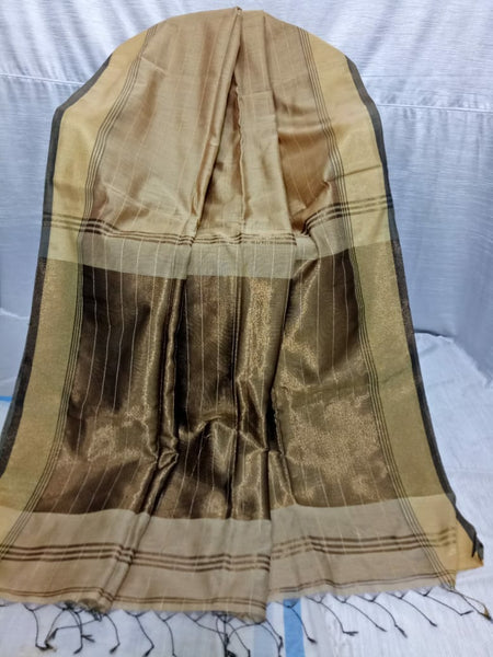 Beige Pure Cotton Handloom Sarees