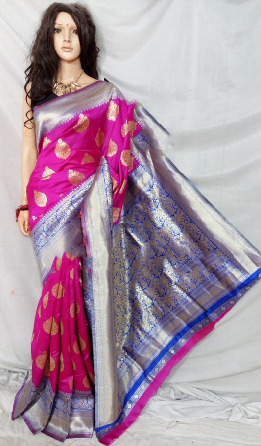 Purple Pure Cotton Silk Sarees - Dailybuyys