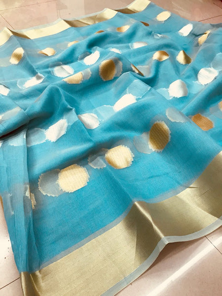Blue Pure Cotton Silk Sarees