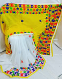 Yellow White Pure Cotton Handloom Sarees