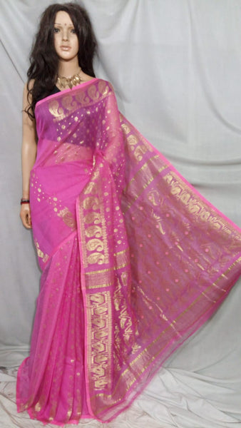 Pink Dhakai Jamdani Sarees