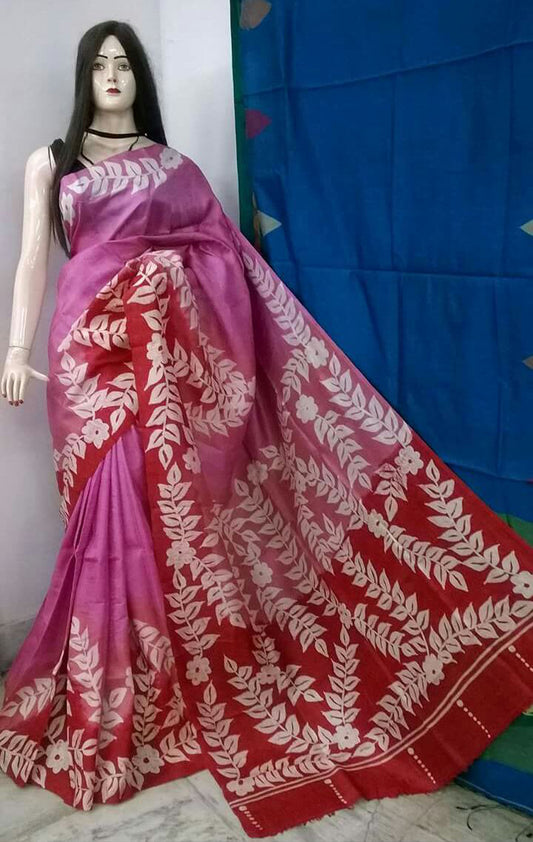 Purple Pure KK Silk Mark Certified Bishnupuri Silk Sarees - Dailybuyys