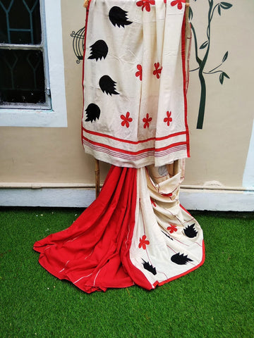 Red Beige Khesh Sarees Get Extra 10% Discount on All Prepaid Transaction