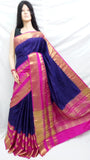 Blue Purple Kanjivaram Silk Sarees Get Extra 10% Discount on All Prepaid Transaction