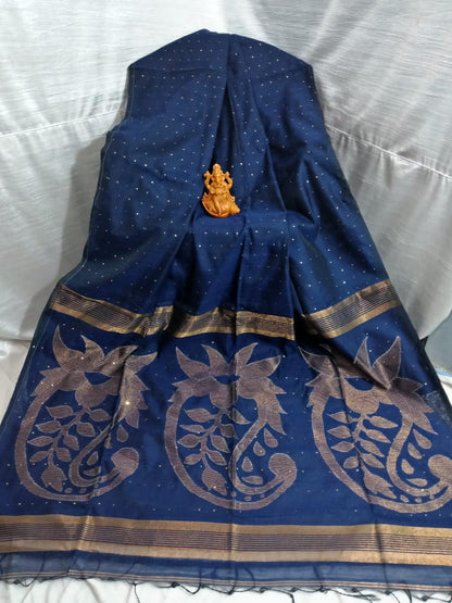 Blue Bengal Handloom Silk Sarees - Dailybuyys