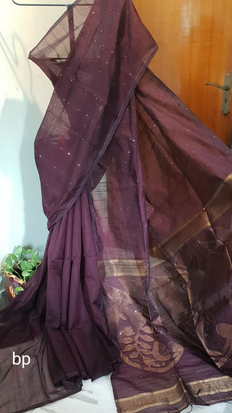 Brown Bengal Handloom Silk Sarees