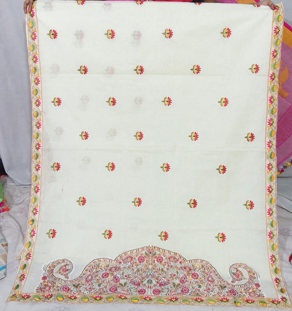 White Pure Cotton Handloom Sarees
