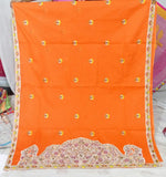 Orange Pure Cotton Handloom Sarees