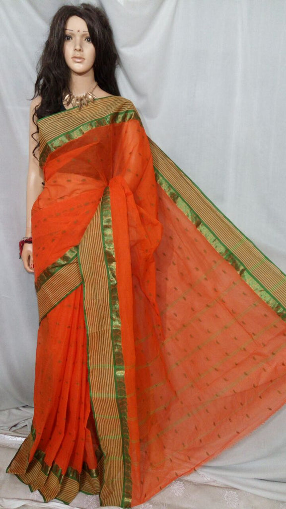 Orange Bengal Tant Sarees