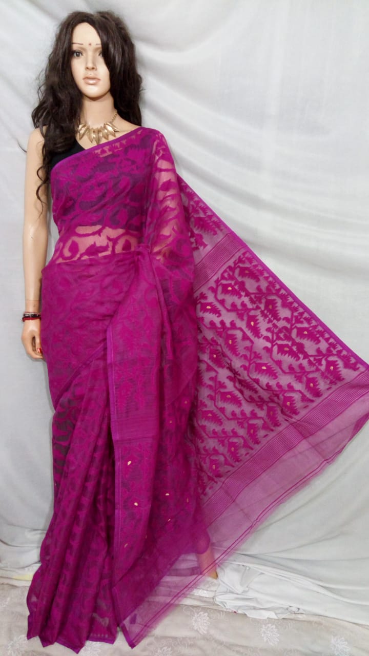 Purple Color Resham Jamdani Saree | Dhakai jamdani saree, Cotton saree  designs, Jamdani saree