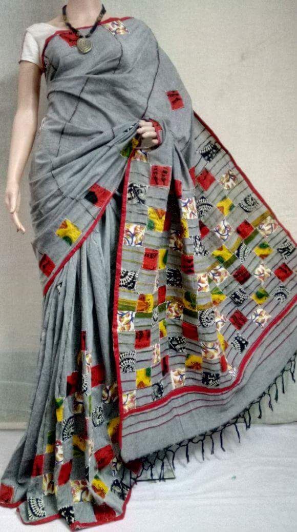 Grey Baul Khesh Sarees - Dailybuyys