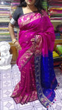 Violet Blue Bengal Handloom Silk Sarees Get Extra 10% Discount on All Prepaid Transaction