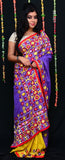 Violet Yellow Bangladesh Pure Cotton Handloom Sarees Get Extra 10% Discount on All Prepaid Transaction