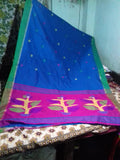 Blue Purple Handloom Resom Jamdani Sarees