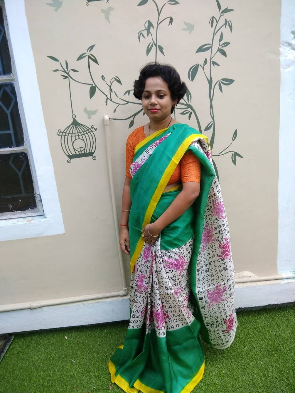 Green Pure Silk Mark Certified Murshidabad Silk Sarees - Dailybuyys