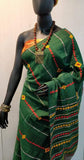 Green Pure Cotton Khesh Sarees Get Extra 10% Discount on All Prepaid Transaction