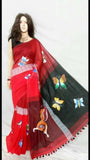 Red Black Bengal Handloom Sarees