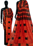 Orange Red Chanderi Silk Sarees