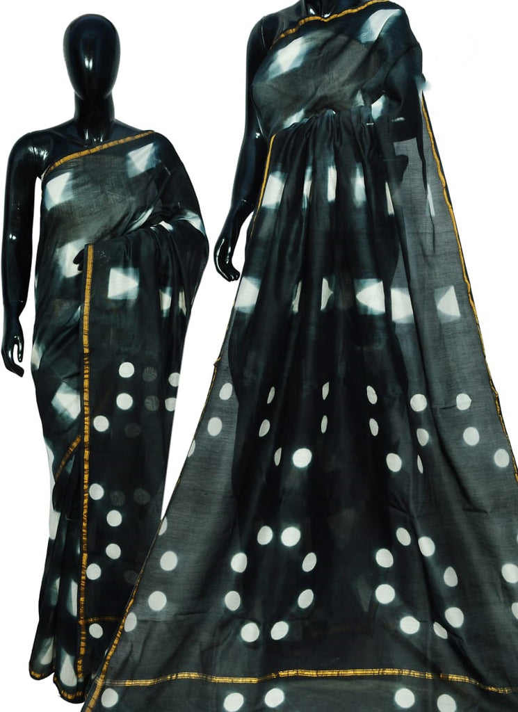 Black Chanderi Silk Sarees