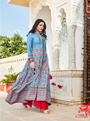 Blue Reyon Pure Cotton Salwar Get Extra 10% Discount on All Prepaid Transaction