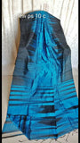 Blue Ikkat Handloom Pure Cotton Silk Sarees