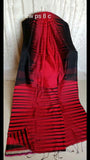 Red Ikkat Handloom Pure Cotton Silk Sarees