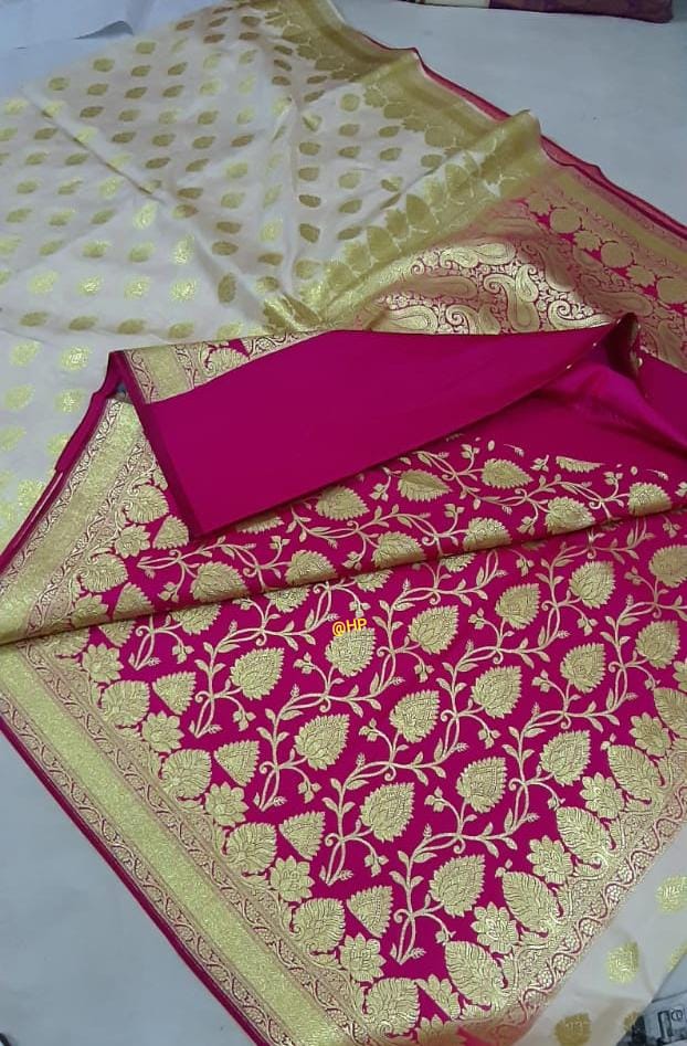 Purple Beige Koriyal Banarasi Silk Sarees - Dailybuyys