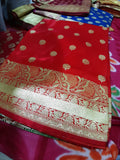 Red Beige Koriyal Banarasi Silk Sarees