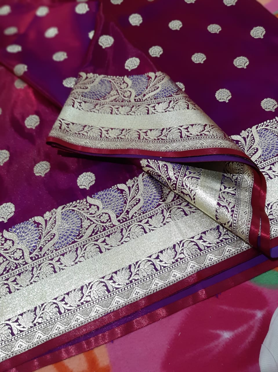 Violet Koriyal Banarasi Silk Sarees - Dailybuyys