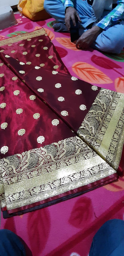 Violet Koriyal Banarasi Silk Sarees - Dailybuyys