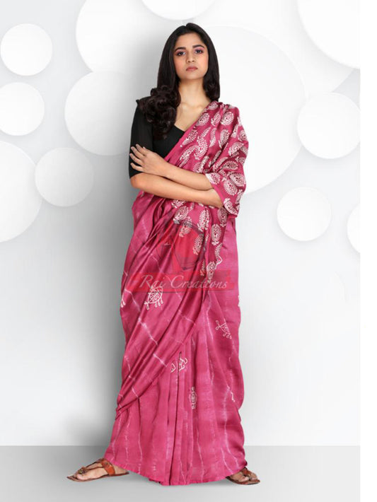 Purple Chanderi Silk Sarees - Dailybuyys