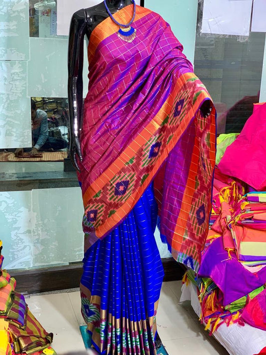 Violet Blue Pure Silk Sarees - Dailybuyys