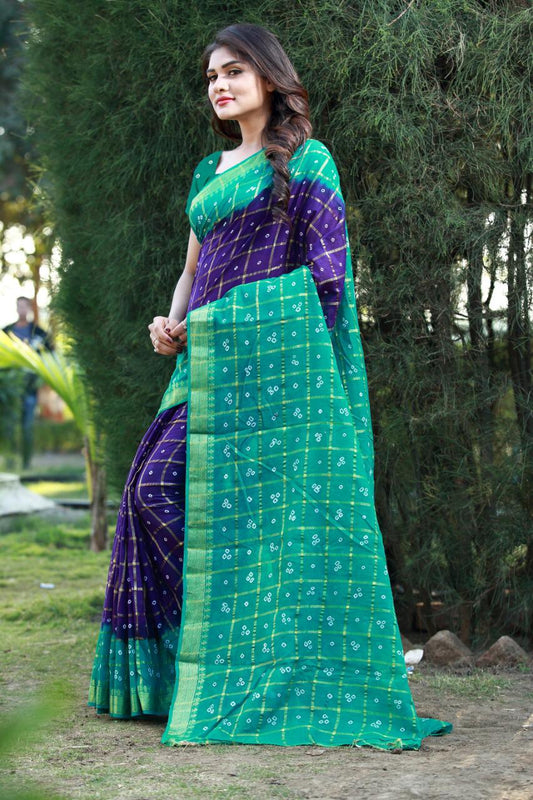 Blue Pure Cotton Silk Sarees - Dailybuyys